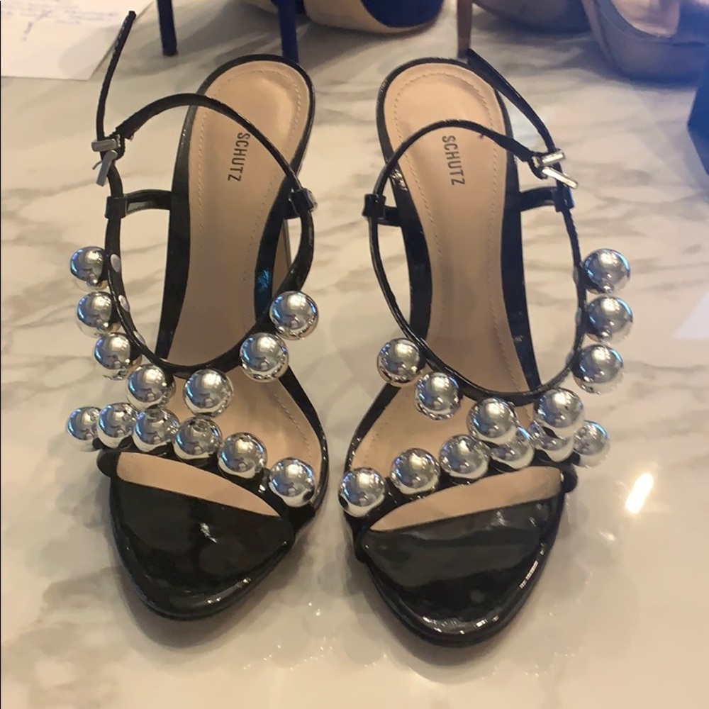 Schutz Ball Studded Heels